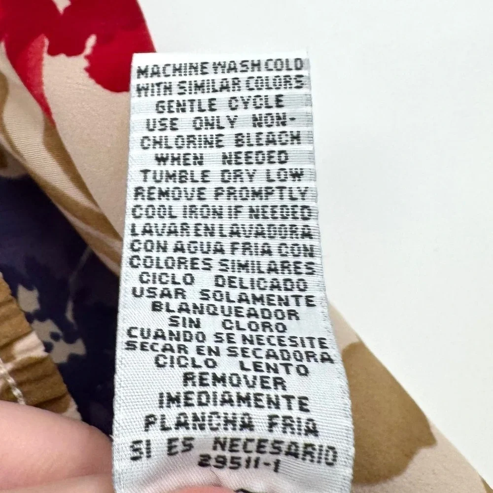 Sag‎ Harbor Petite Vintage Floral Midi Skirt Tan/Red/Purple Womens MP